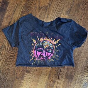 Sublime Teen/Kids' Crop Charcoal Sun Graphic Tee